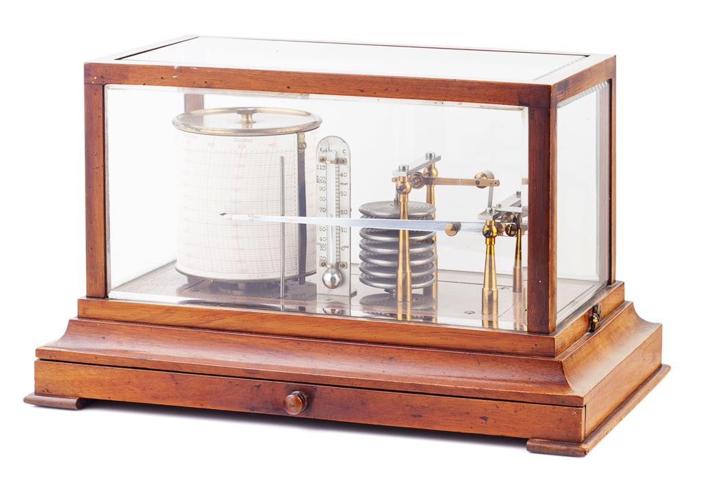 Appraisal: CASED MAHOGANY BAROGRAPH BY NEGRETTI ZAMBRA LONDON EARLY TH CENTURY