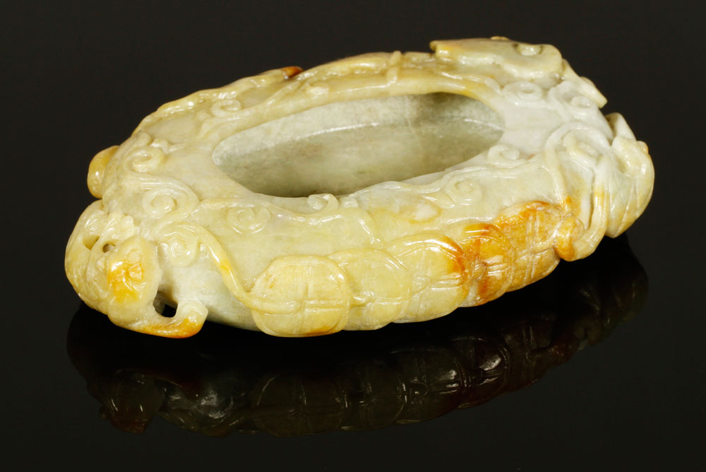 Appraisal: - th C Chinese Jade Brush Washer th century Chinese