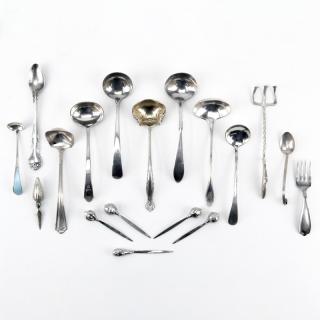 Appraisal: Eighteen Assorted Sterling Silver Tablewares Eighteen Assorted Sterling Silver Tablewares