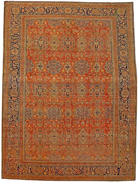 Appraisal: A Mohtasham Kashan carpet Central Persia size approximately ft x