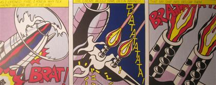 Appraisal: AFTER ROY LICHTENSTEIN american - AS I OPENED FIRE triptych