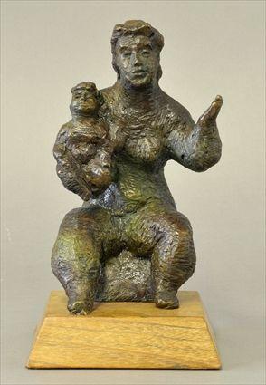 Appraisal: AFTER CHAIM GROSS MOTHER CHILD Bronze x x in signed