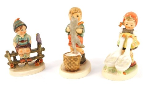 Appraisal: Three Goebel by Hummel figures comprising Goose Girl cm high