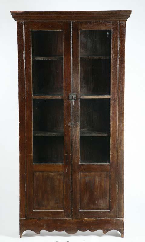 Appraisal: BOOKCASE Two glazed doors with four interior shelves and an