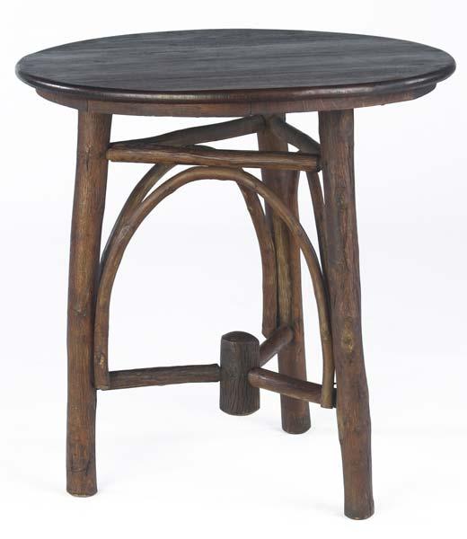 Appraisal: OLD HICKORY Lamp table with log and bentwood base Together