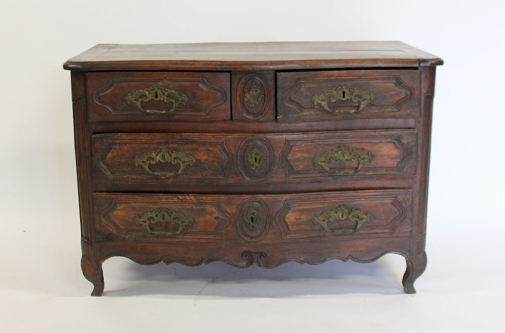 Appraisal: Century French Provincial Commode A nice size all original serpentine