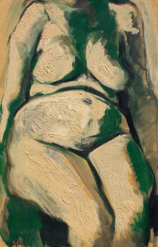 Appraisal: ILLEGIBLY SIGNED MODERNIST FEMALE NUDE In the style of De