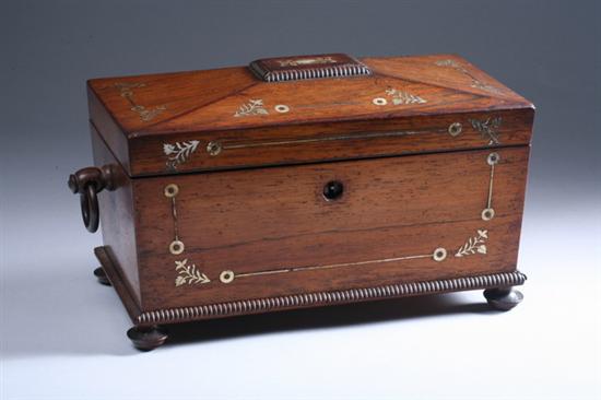 Appraisal: VICTORIAN OAK TEA CADDY mid to late th century Sarcophagus-form