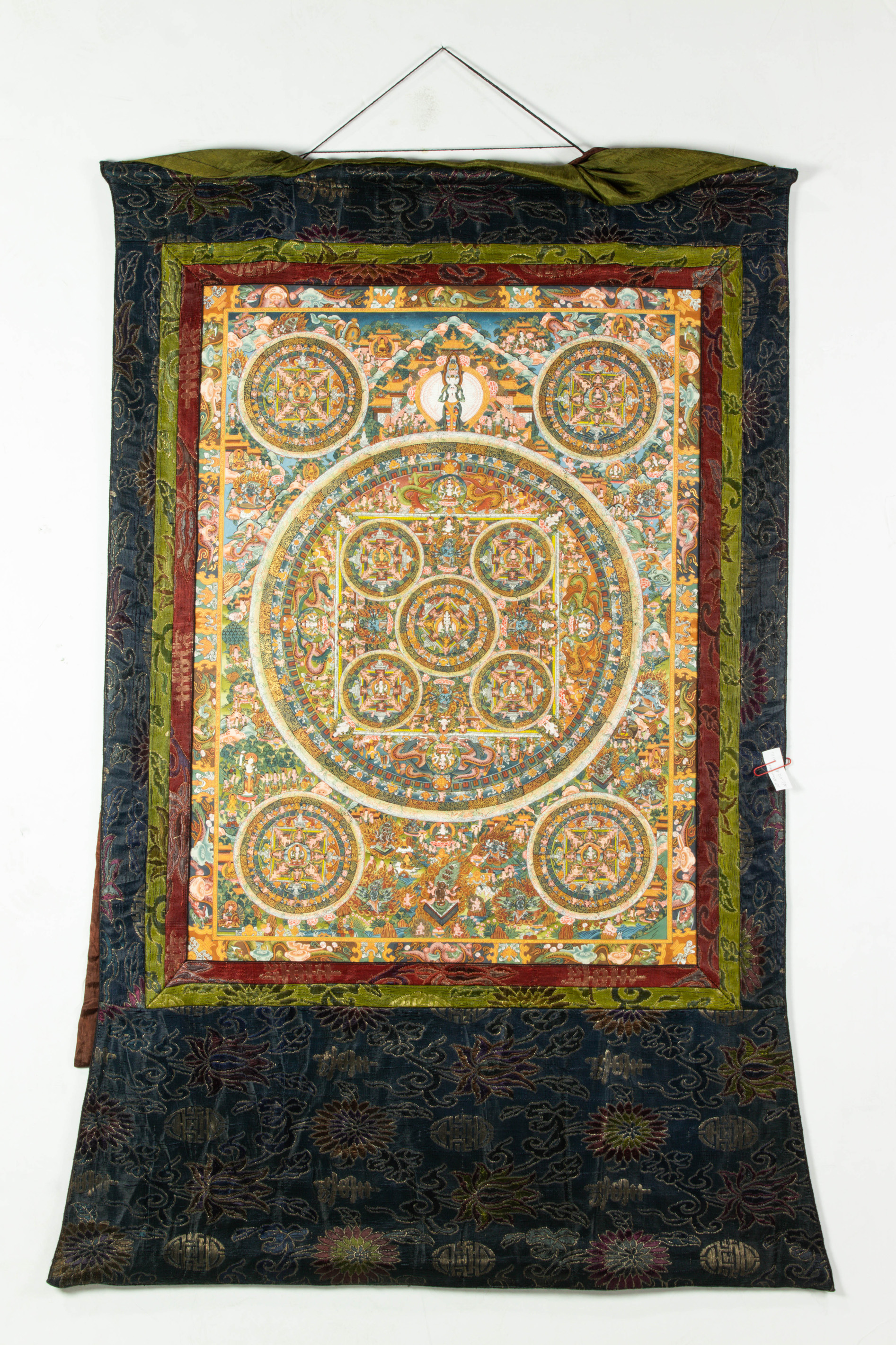 Appraisal: TIBETAN PAINTED THANGKA MANDALA Tibetan painted thangka mandala h