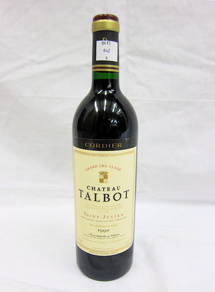 Appraisal: SIX BOTTLES VINTAGE FRENCH RED BORDEAUX Chateau Talbot Saint-Julien and