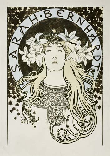 Appraisal: ALPHONSE MUCHA - SARAH BERNHARDT LA PLUME x inches Condition