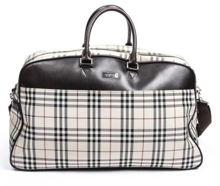 Appraisal: Burberry London Weekender travel bag in Nova Check canvas with