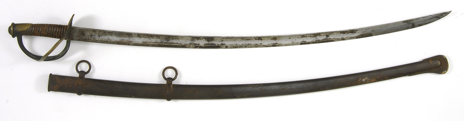 Appraisal: U S MODEL AMES ARTILLERY SABER AND SCABBARD Blade stamped