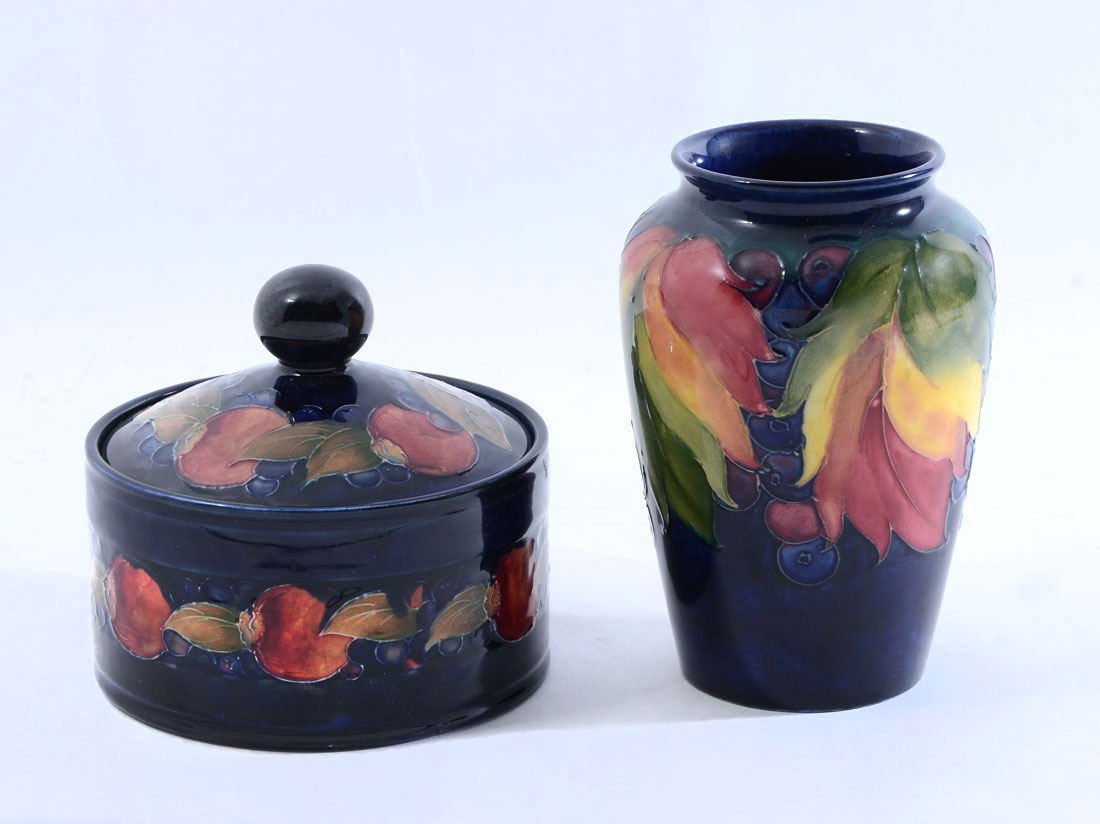 Appraisal: MOORCROFT POTTERY LIDDED JAR VASE pieces total to include Lidded