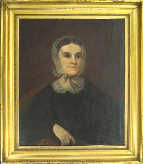 Appraisal: American oil on canvas portrait of a woman mid th