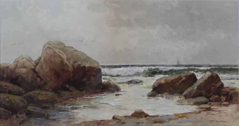 Appraisal: WILLIAM HUSTON AMERICAN LATE TH CENTURY BY THE SEA Watercolor