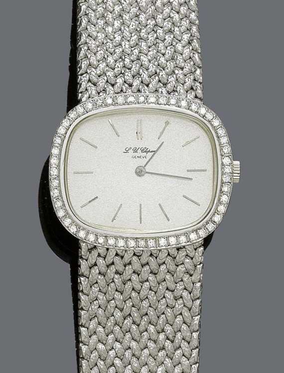 Appraisal: DIAMOND LADY'S WRISTWATCH L U CHOPARD s White gold Oval