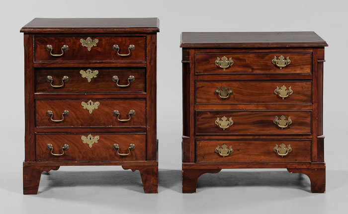 Appraisal: Two Diminutive Chippendale Style Chests th century each in figured