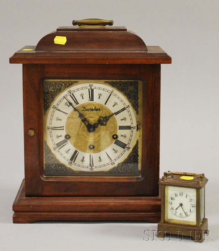 Appraisal: Modern German Table Clock and a Waterbury Carriage Timepiece