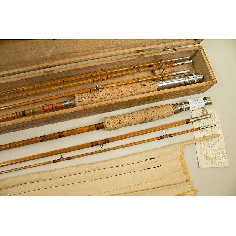 Appraisal: Vintage Rods Three vintage split bamboo rods including a boxed