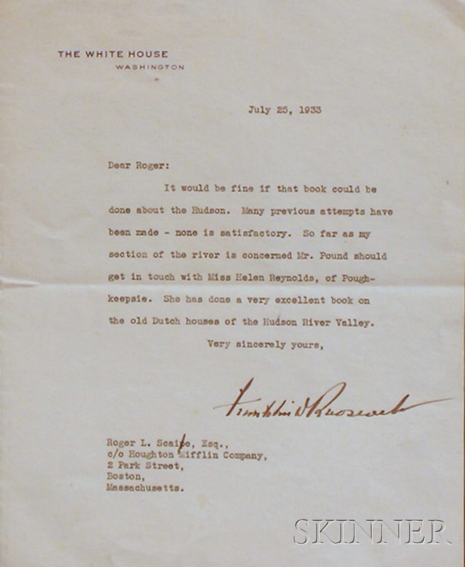 Appraisal: Roosevelt Franklin D - Signed letter July one page as