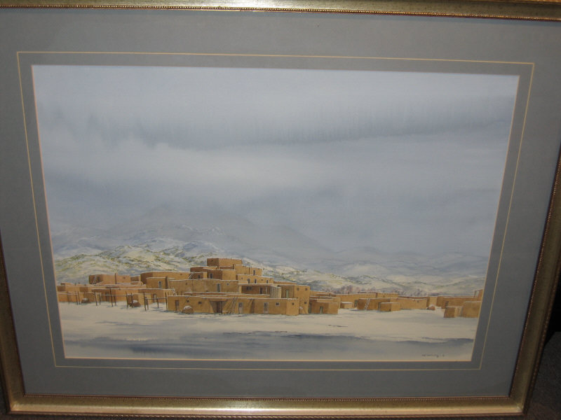 Appraisal: PAT HARRISON AMERICAN B SOUTH PUEBLO - TAOS watercolor and