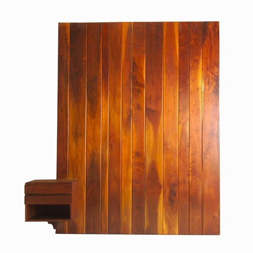 Appraisal: PHILLIP LLOYD POWELL Walnut full-size paneled headboard with integrated two-drawer