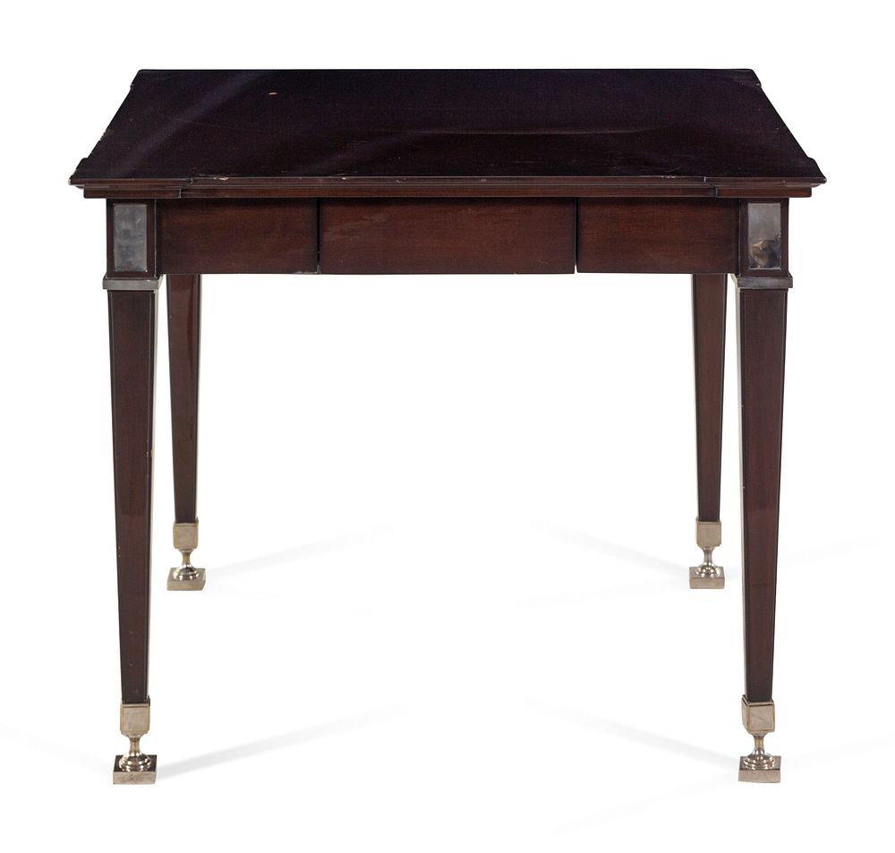 Appraisal: A Nancy Corzine Chromed Metal Mounted Writing Table A Nancy