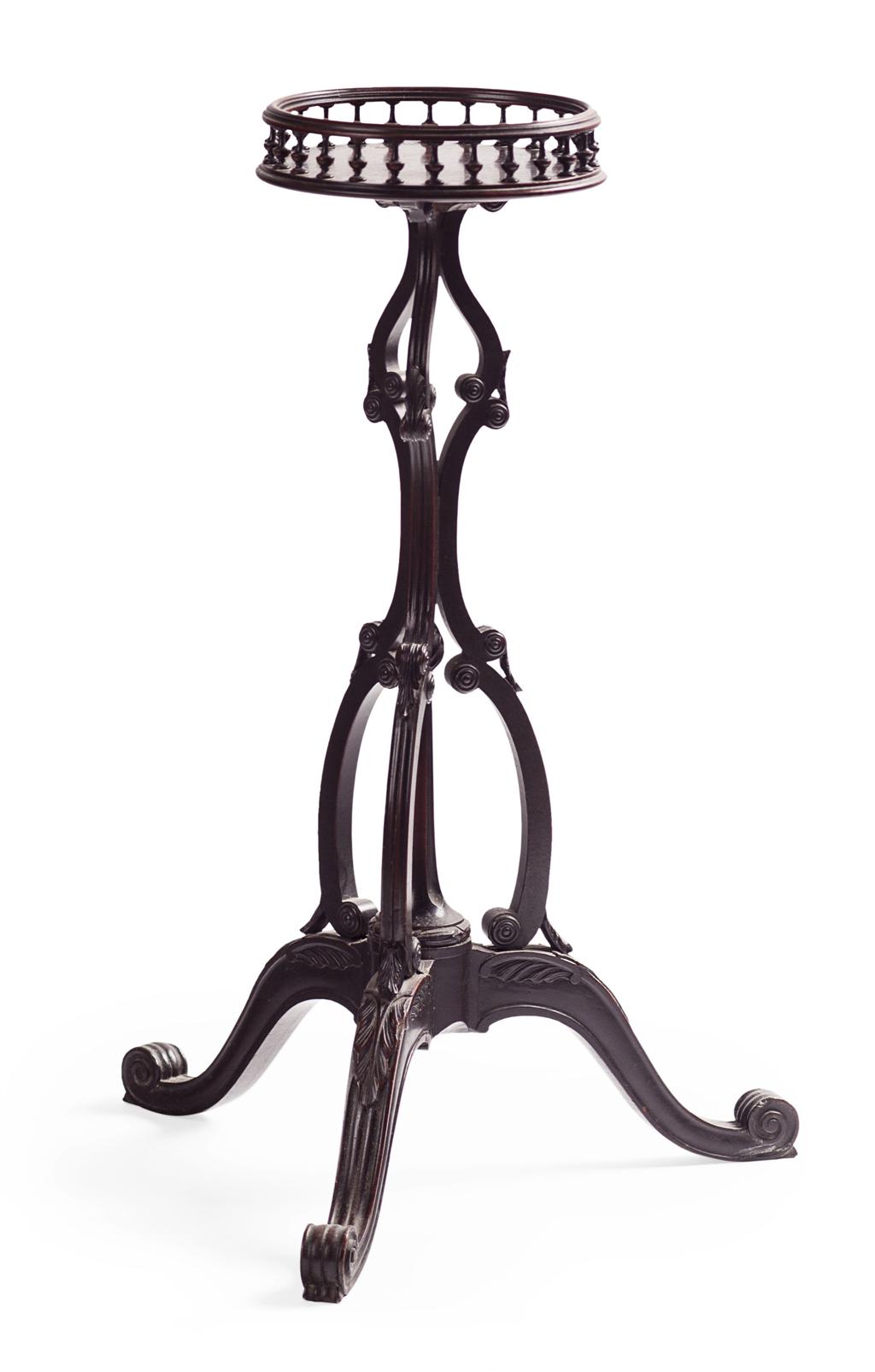 Appraisal: FINE GEORGE III MAHOGANY KETTLE STAND CIRCA the circular top