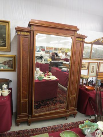 Appraisal: Large French Armoire bronze ormoulu beveled mirror on door tall