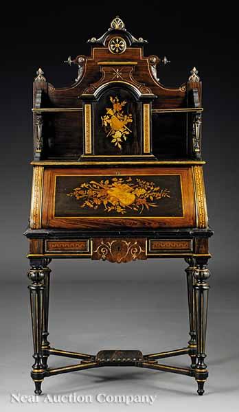 Appraisal: A Fine American Neo-Grec Rosewood Ebonized Inlaid and Gilt Lady's