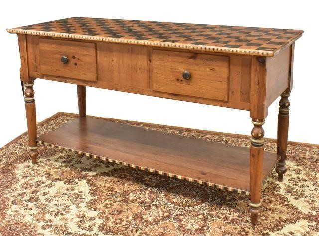 Appraisal: Habersham Plantation rustic sideboard late th c having checkered rectangular