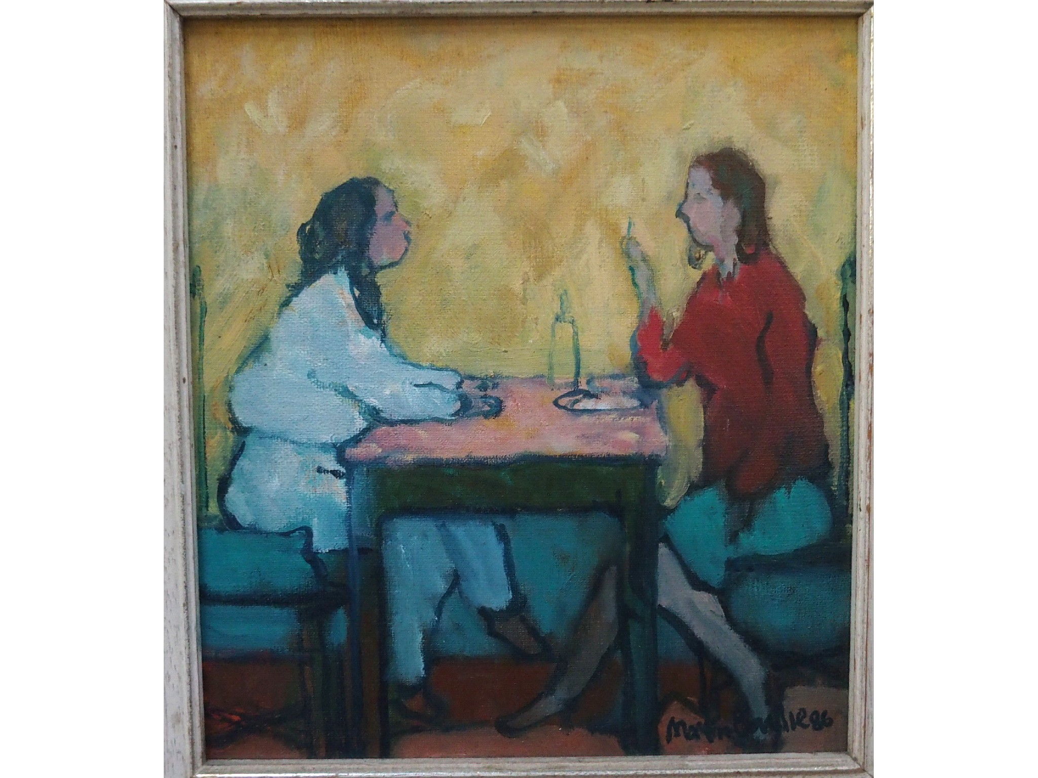 Appraisal: MARTIN BAILLIE At Domeniques signed and dated oil on board