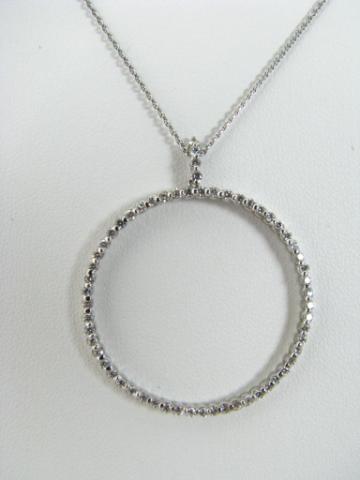 Appraisal: New k white gold pave diamond circle pendant with ct