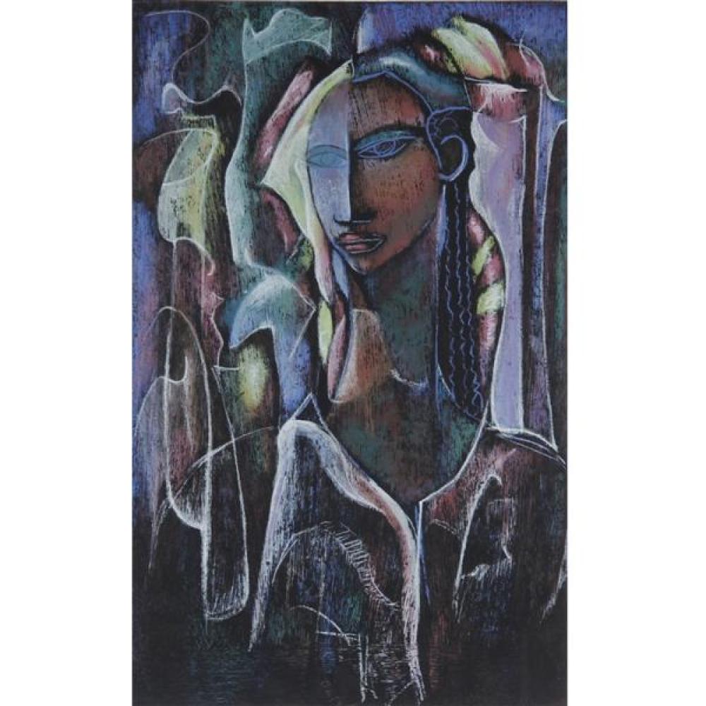 Appraisal: WILLIAM TOLLIVER MISSISSIPPI - 'WOMAN IN DEEP THOUGHT' COLOR SERIGRAPH