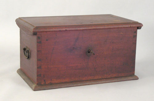 Appraisal: Pennsylvania Queen Anne walnut lock box ca retaining an old