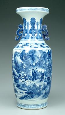 Appraisal: Chinese blue and white floor vase porcelain with dragon handles