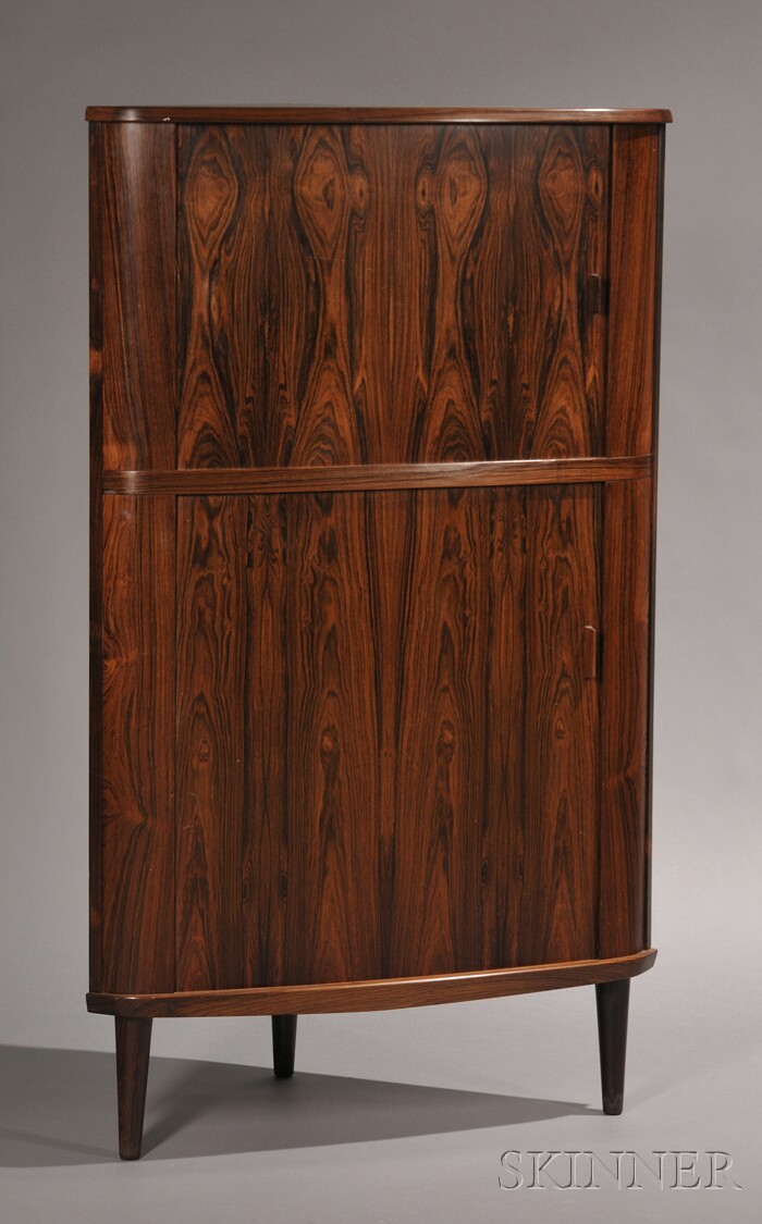 Appraisal: Skovmand and Andersen Corner Cupboard Rosewood Denmark mid th century