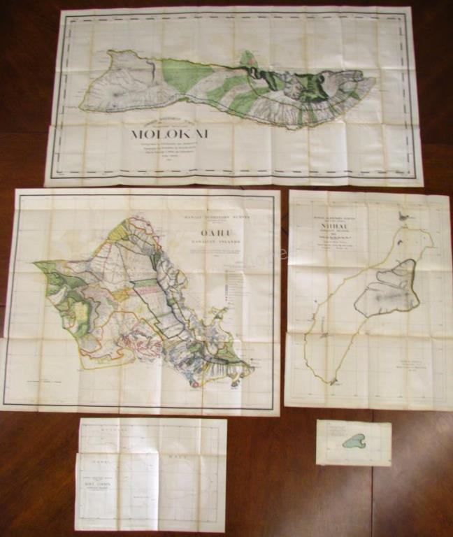 Appraisal: Group of Antique Hawaiian Territory Survey Maps five total including