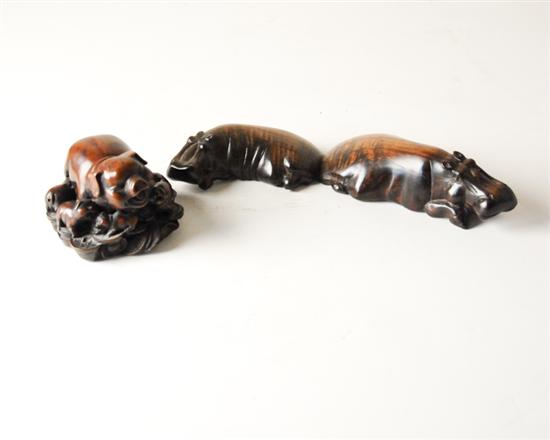 Appraisal: Two Carved Wood Animal Figures to Include a Chinese ironwood