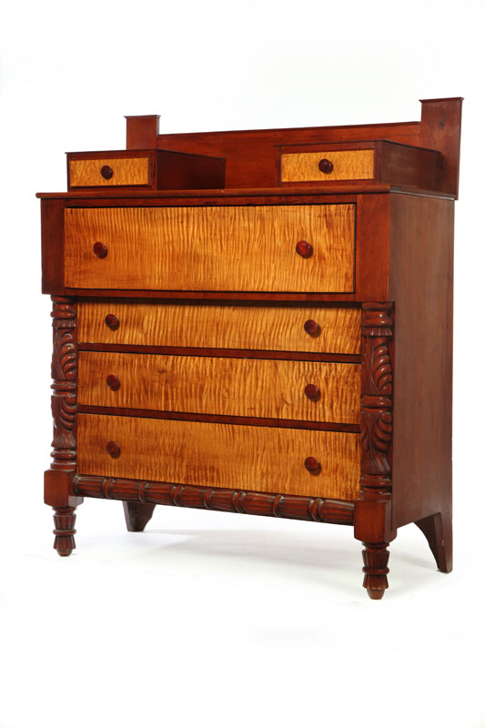 Appraisal: CLASSICAL CHEST OF DRAWERS Probably Midwestern - cherry maple and