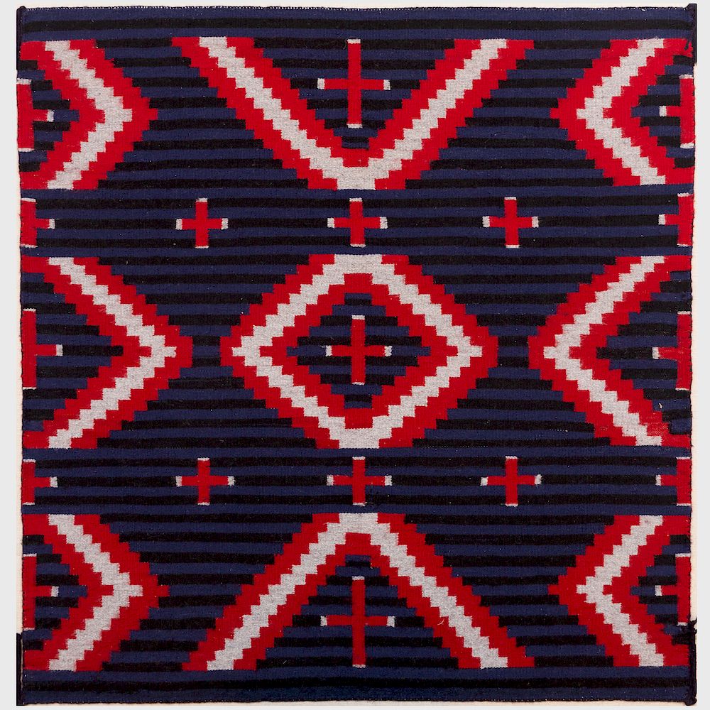 Appraisal: Navajo Moki Polychrome Woven Blanket Possibly a women's blanket now