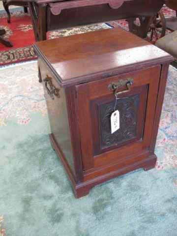 Appraisal: Victorian Wooden Coal Scuttle carved front