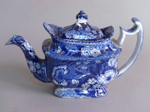 Appraisal: Blue staffordshire teapot th c impressed Clews h