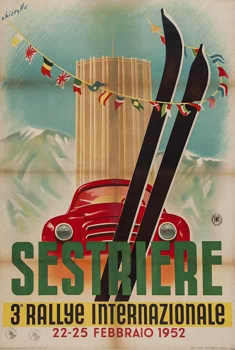 Appraisal: CHIARELLO SESTRIERE Rallye Internationale lithograph in colours cond A- printed