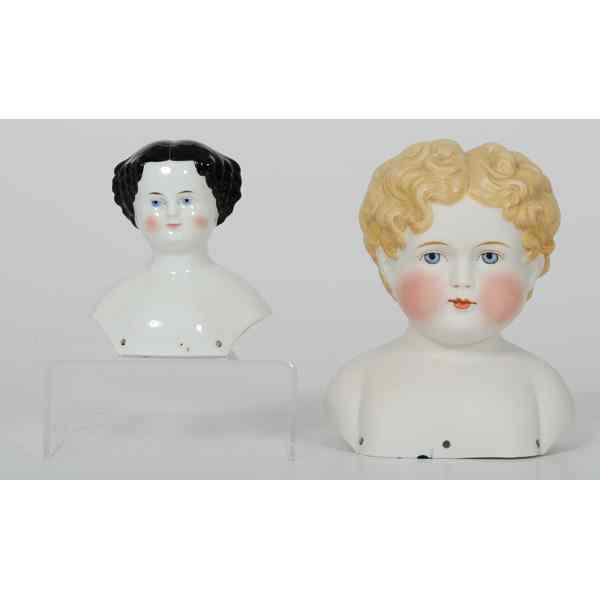 Appraisal: German China Head Doll Heads German ca 's a blond