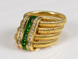 Appraisal: K SeidenGang Dia Tourmaline Ring K yellow gold SeidenGang -band