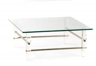 Appraisal: Style of Charles Hollis Jones Lucite Coffee Table Style of