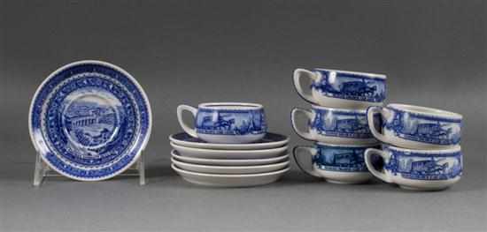 Appraisal: Six Lamberton Baltimore Ohio Railroad china hot chocolate cups and