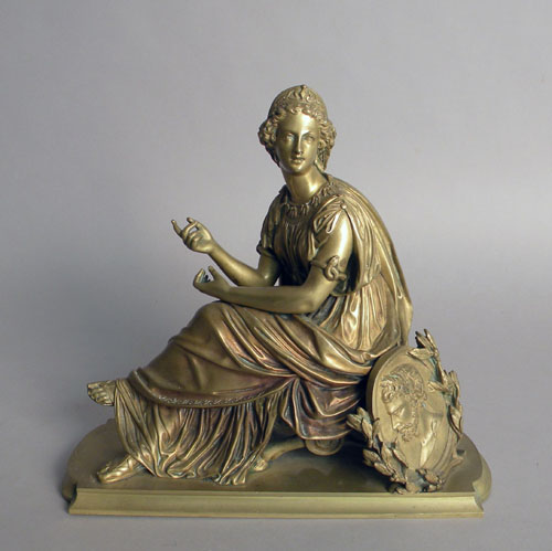 Appraisal: Bronze figure of a woman in classical attire h